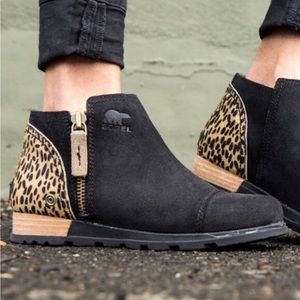 Sorel Major Low Leopard Ankle Boots Size 6